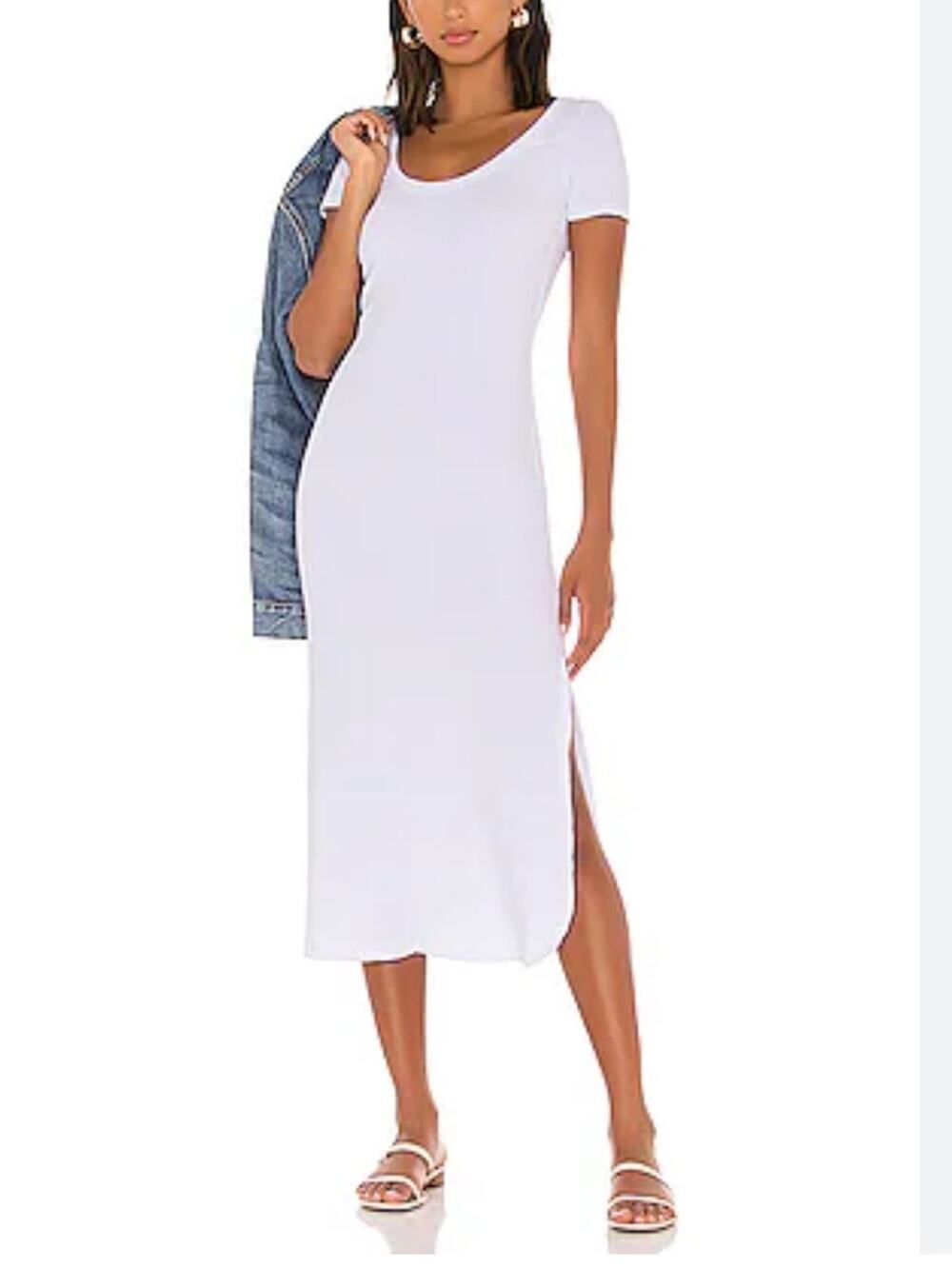 Revolve Vitamin A White Catalina Tee Dress Womens S Midi Casual Minimalist